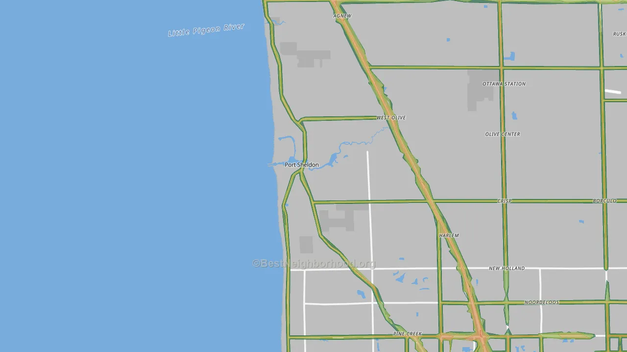 Port Sheldon, MI Map of Noise Levels in Port Sheldon