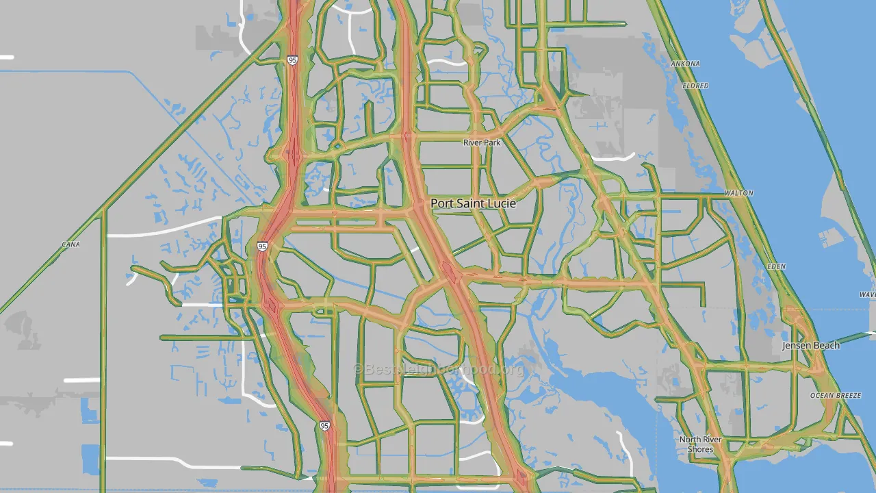 Port St. Lucie, FL Map of Noise Levels in Port St. Lucie
