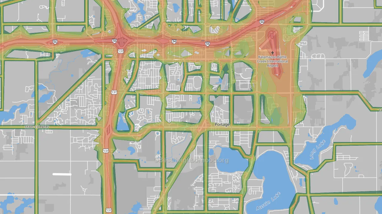 Portage, MI Map of Noise Levels in Portage