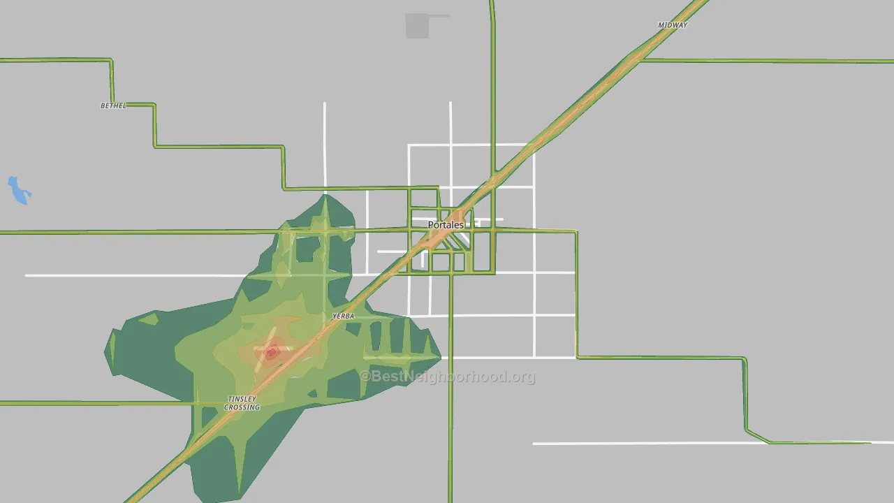 Portales, NM Map of Noise Levels in Portales