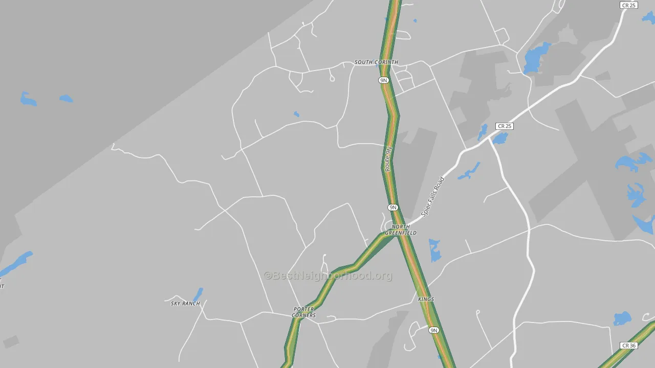 Porter Corners, NY Map of Noise Levels in Porter Corners