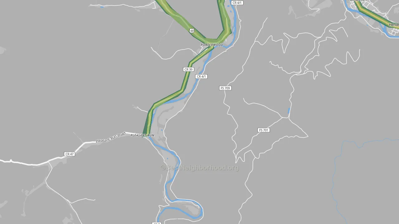 Porterwood, WV Map of Noise Levels in Porterwood