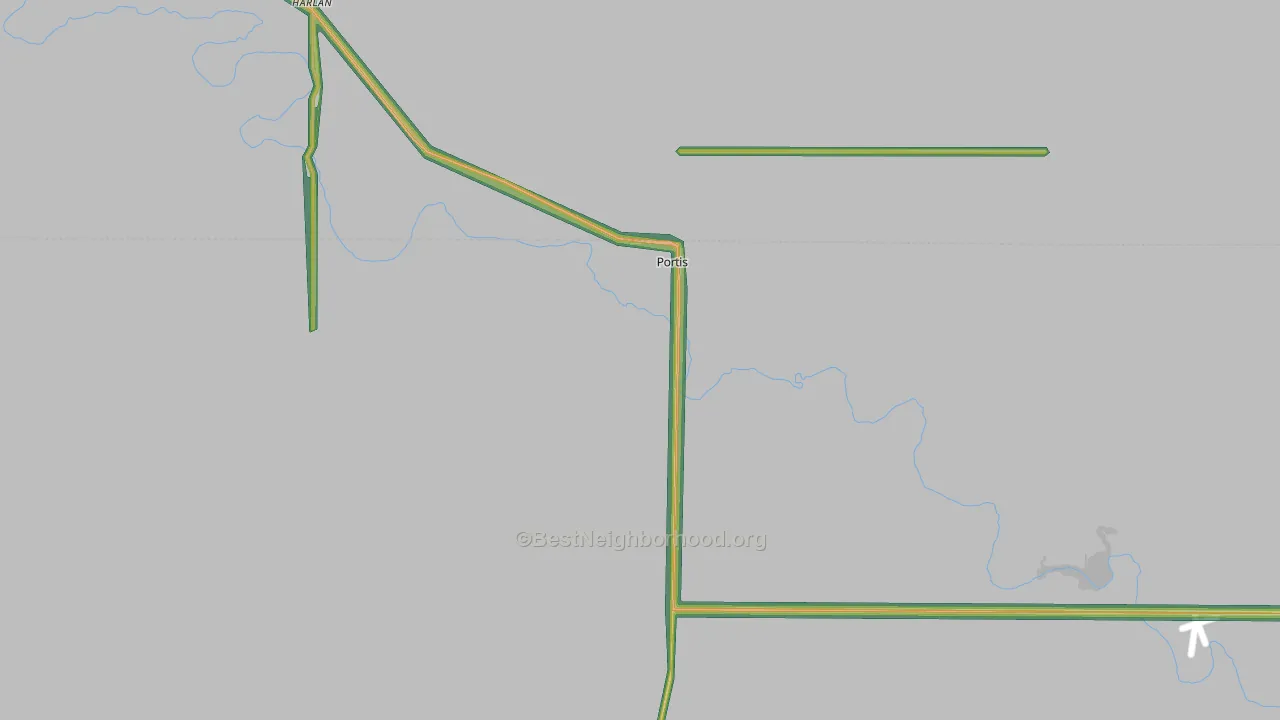 Portis, KS Map of Noise Levels in Portis