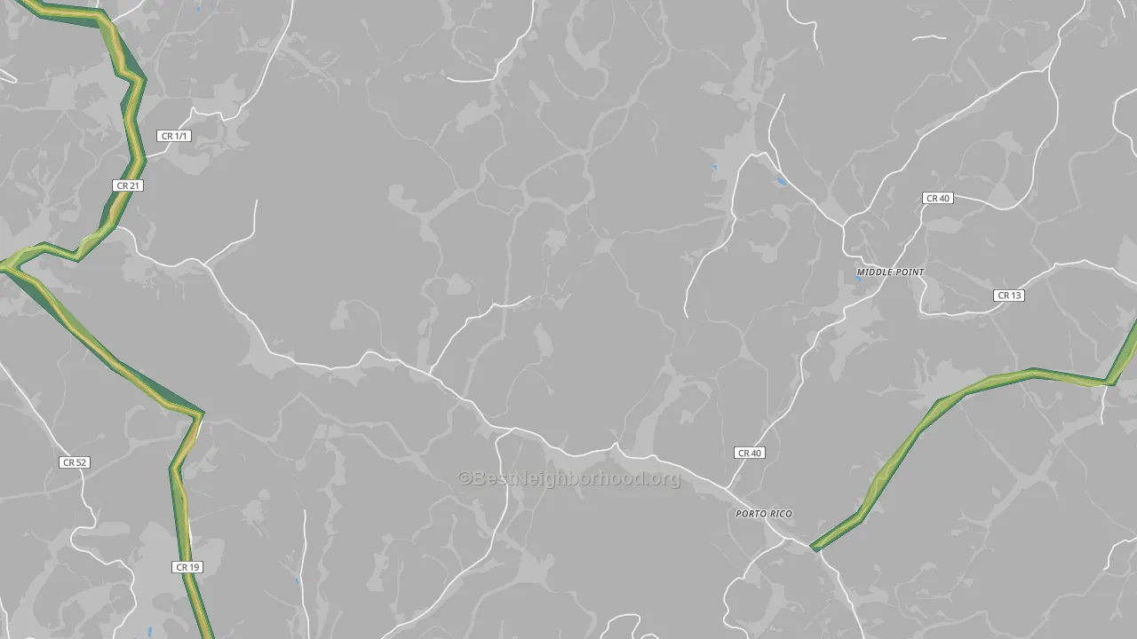 Porto Rico, WV Map of Noise Levels in Porto Rico