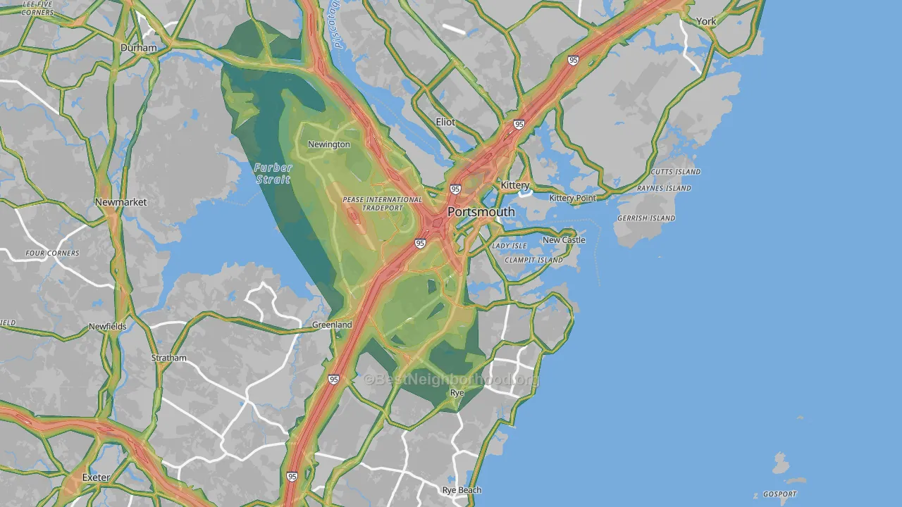 Portsmouth, NH Map of Noise Levels in Portsmouth