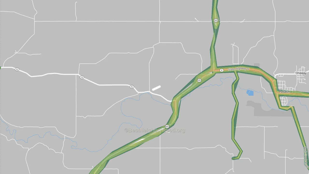 Potlatch Junction, ID Map of Noise Levels in Potlatch Junction