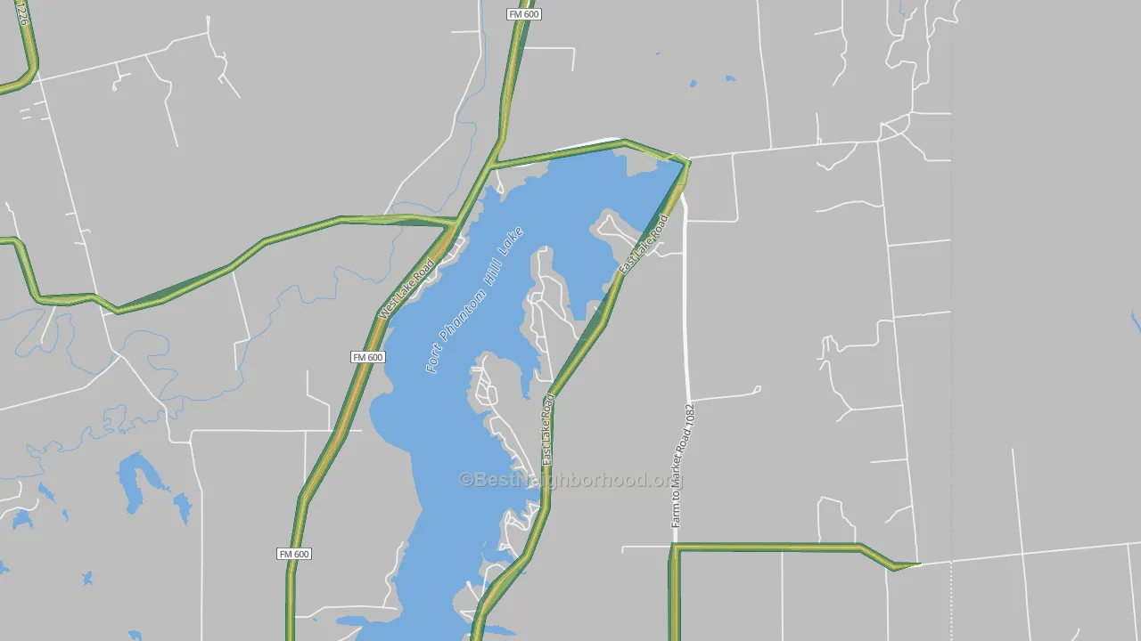 Potosi, TX Map of Noise Levels in Potosi