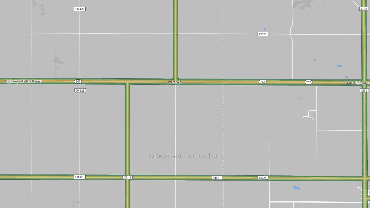 Potsdam, MN Map of Noise Levels in Potsdam