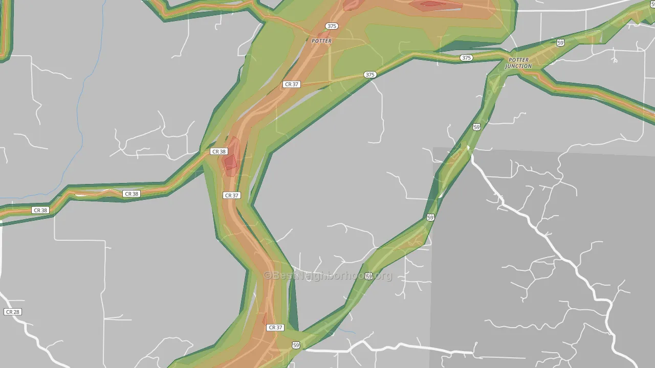 Potter, AR Map of Noise Levels in Potter