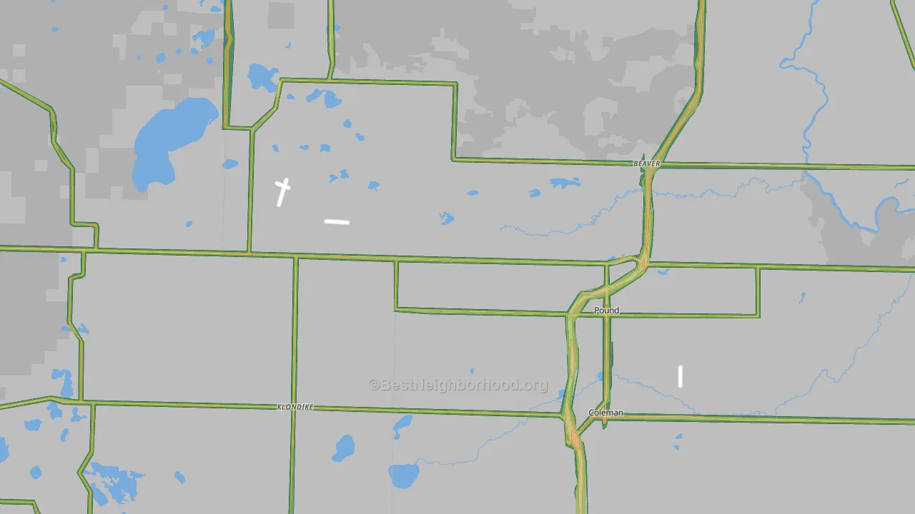 Pound, WI Map of Noise Levels in Pound