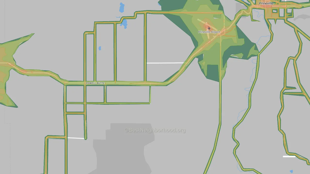 Powell Butte, OR Map of Noise Levels in Powell Butte