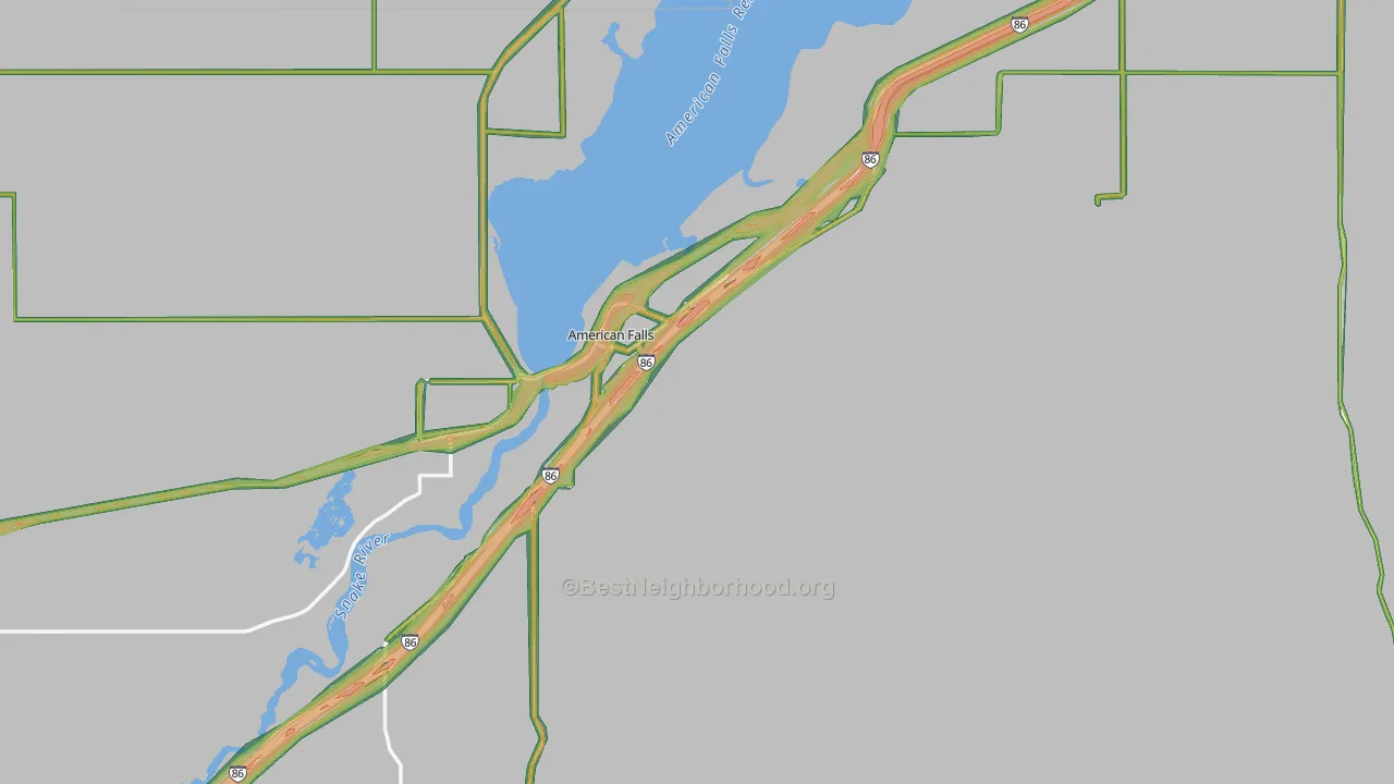 Power County, ID Map of Noise Levels in Power County