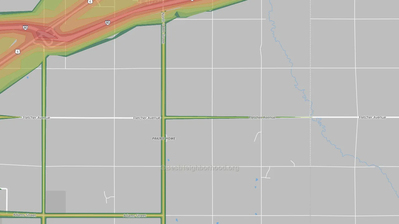 Prairie Home, NE Map of Noise Levels in Prairie Home