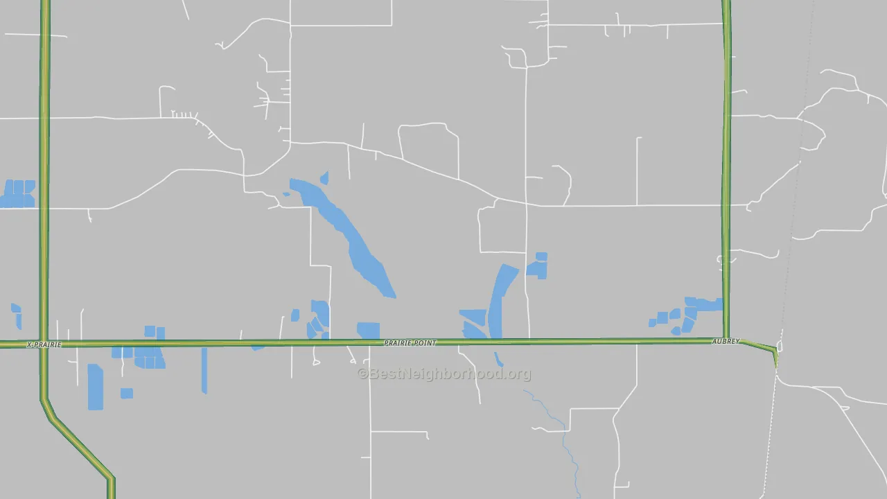 Prairie Point, MS Map of Noise Levels in Prairie Point