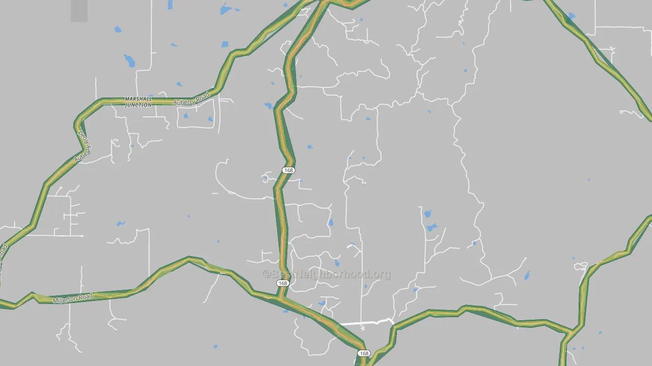 Prather, CA Map of Noise Levels in Prather