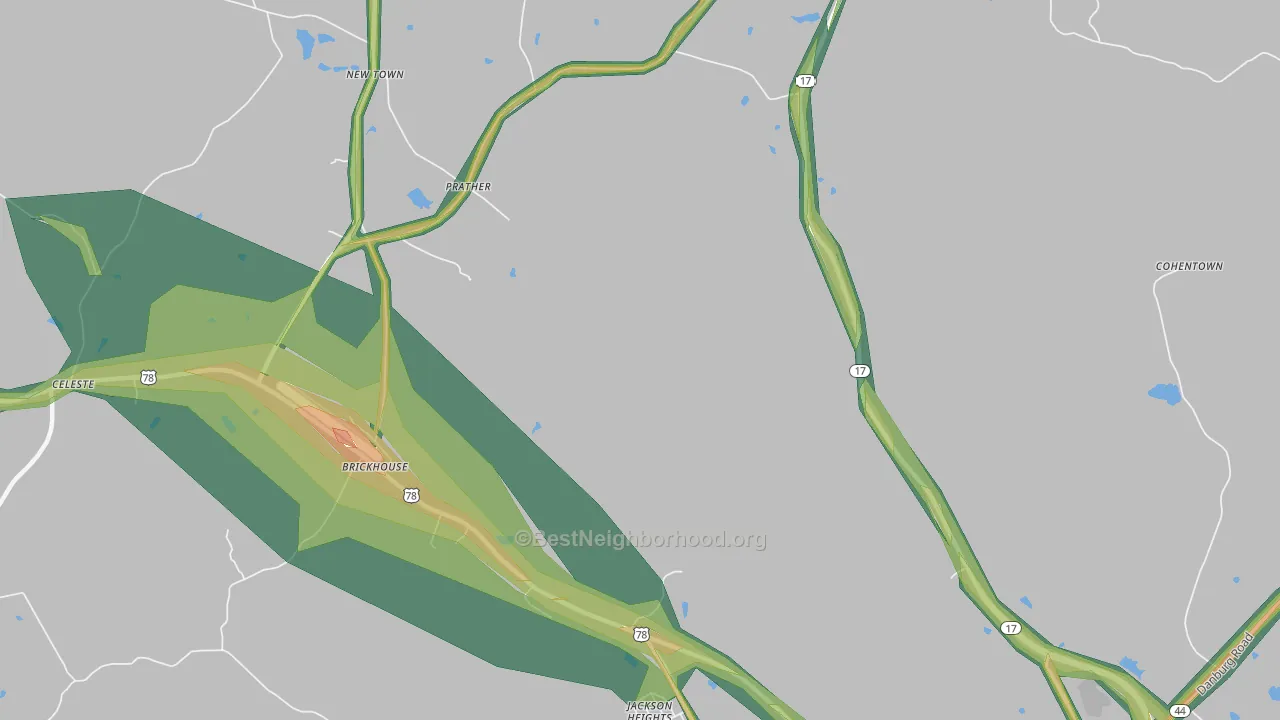 Prather, GA Map of Noise Levels in Prather