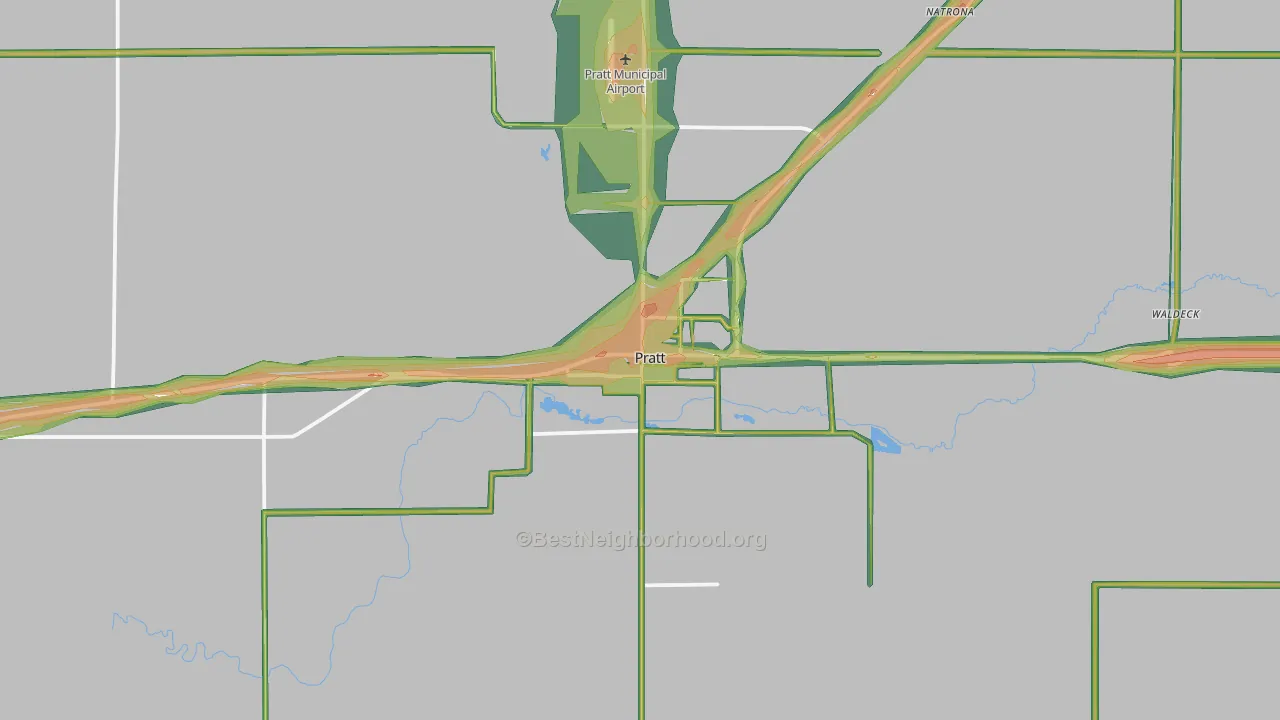 Pratt, KS Map of Noise Levels in Pratt