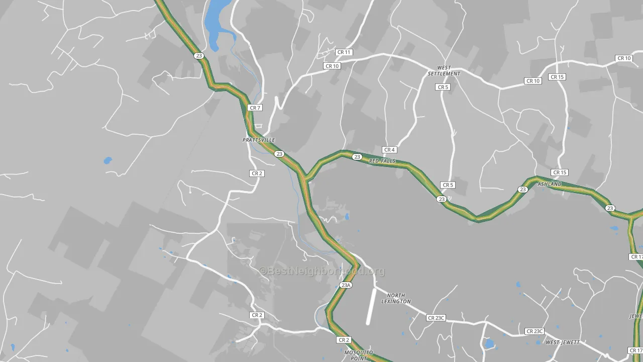 Prattsville, NY Map of Noise Levels in Prattsville