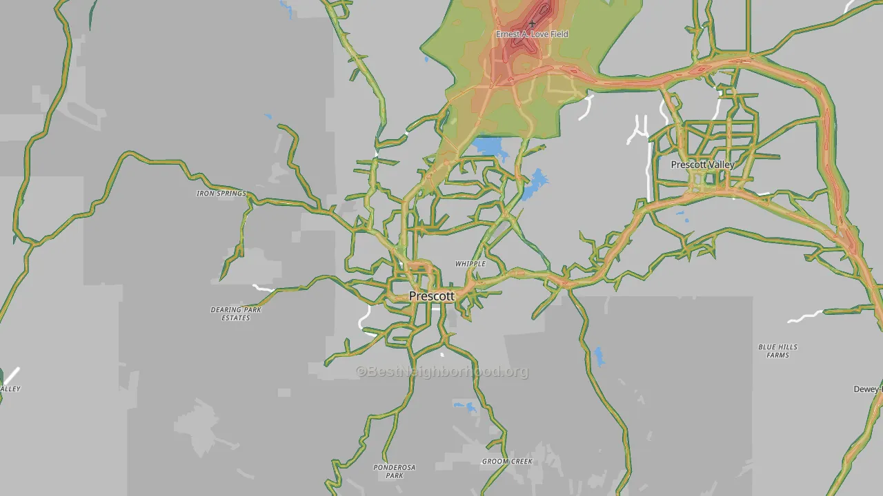 Prescott, AZ Map of Noise Levels in Prescott