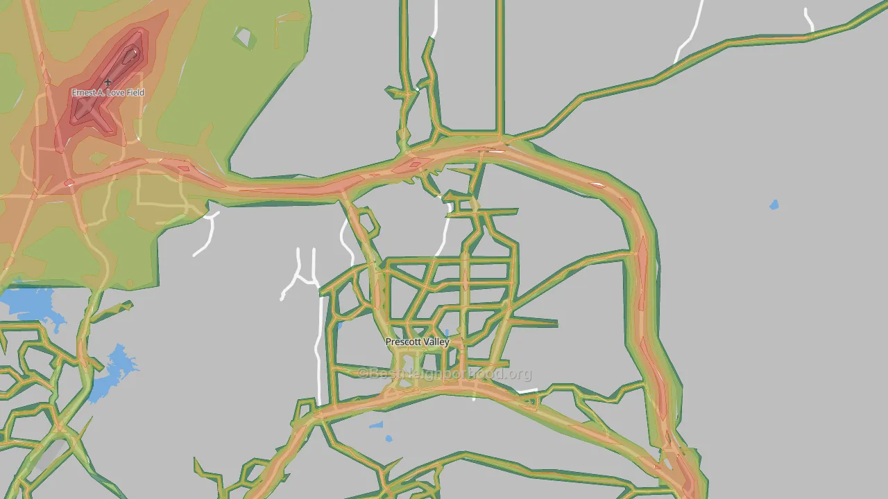 Prescott Valley, AZ Map of Noise Levels in Prescott Valley