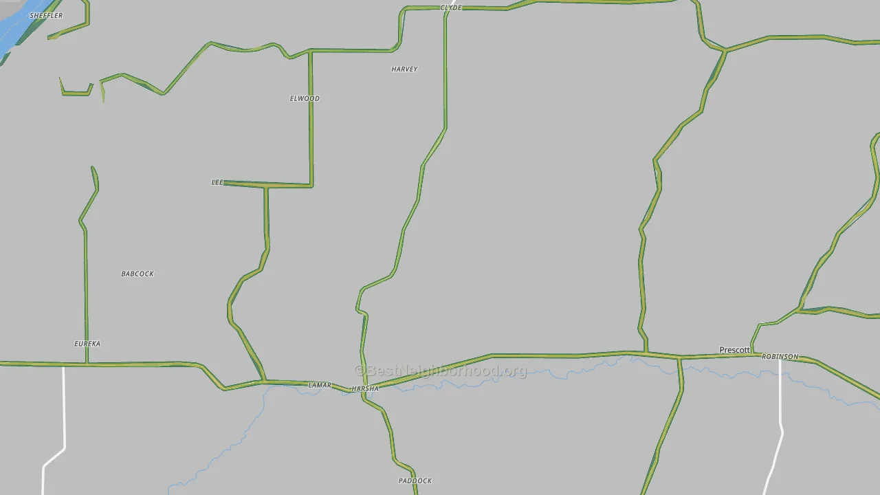 Prescott, WA Map of Noise Levels in Prescott