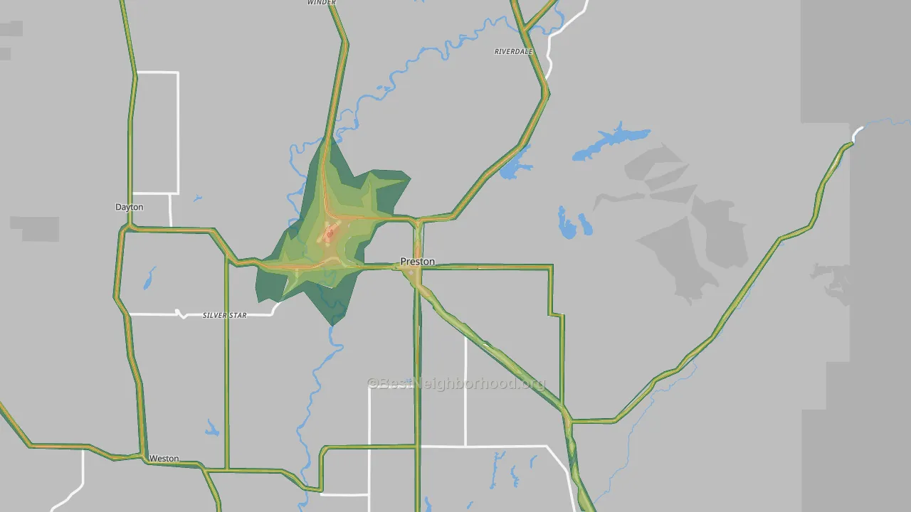 Preston, ID Map of Noise Levels in Preston