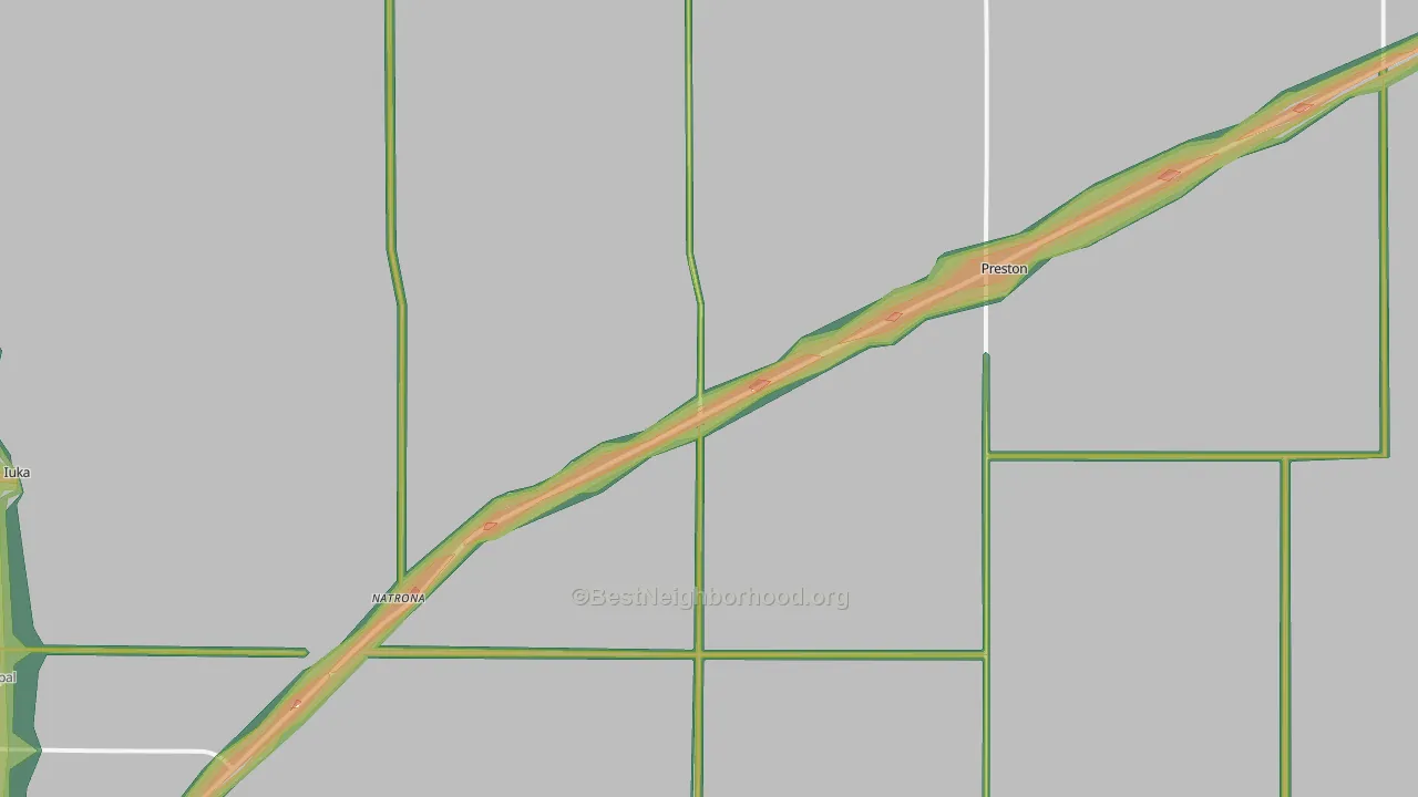 Preston, KS Map of Noise Levels in Preston