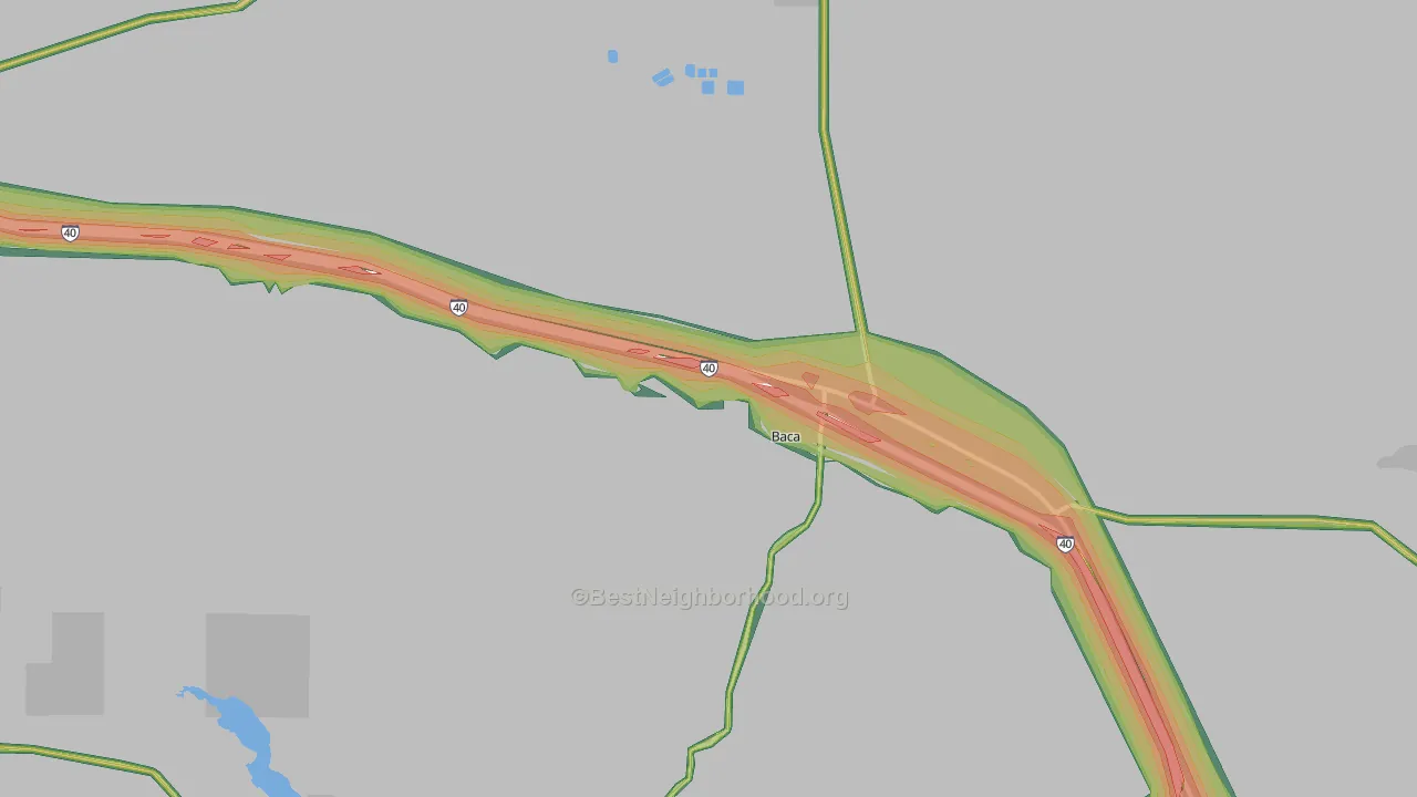 Prewitt, NM Map of Noise Levels in Prewitt