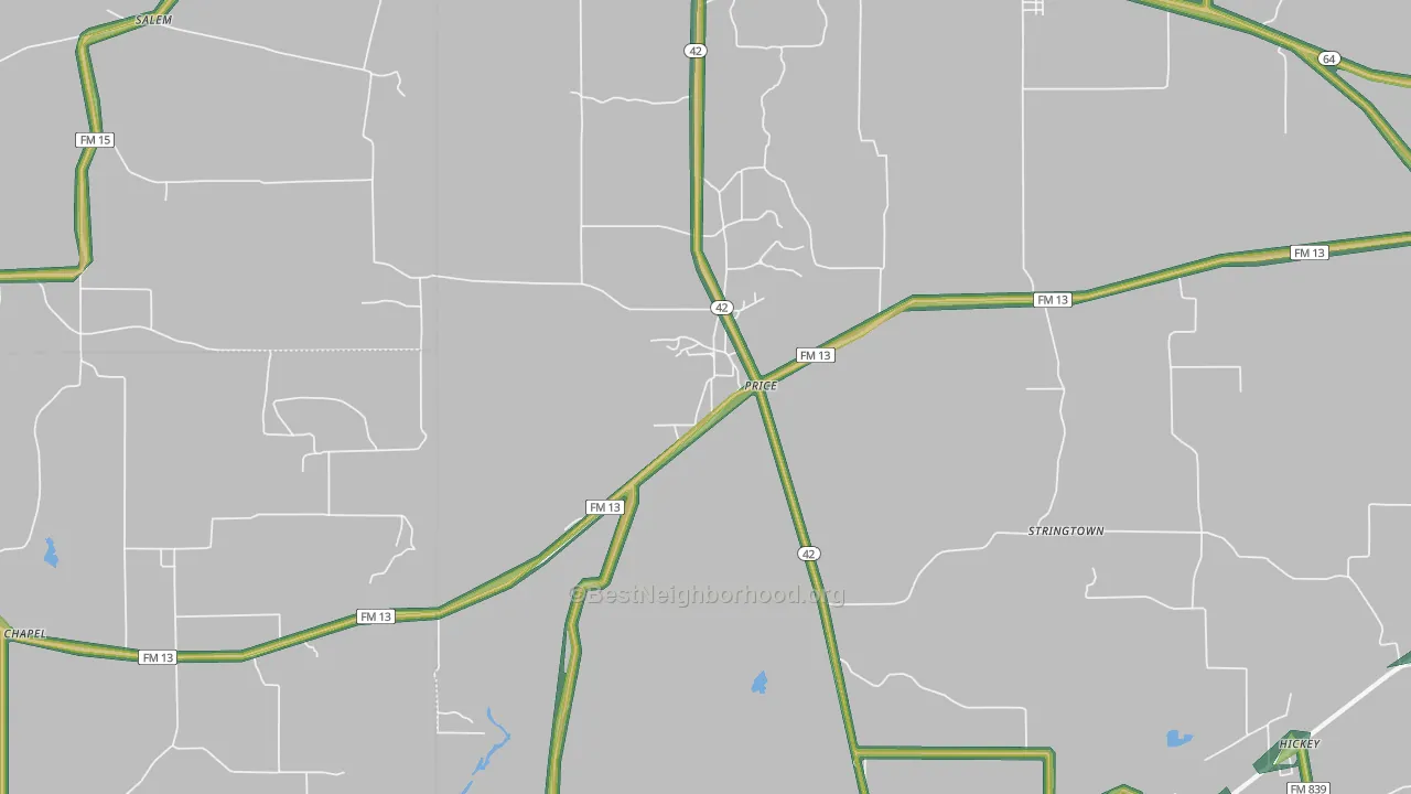 Price, TX Map of Noise Levels in Price