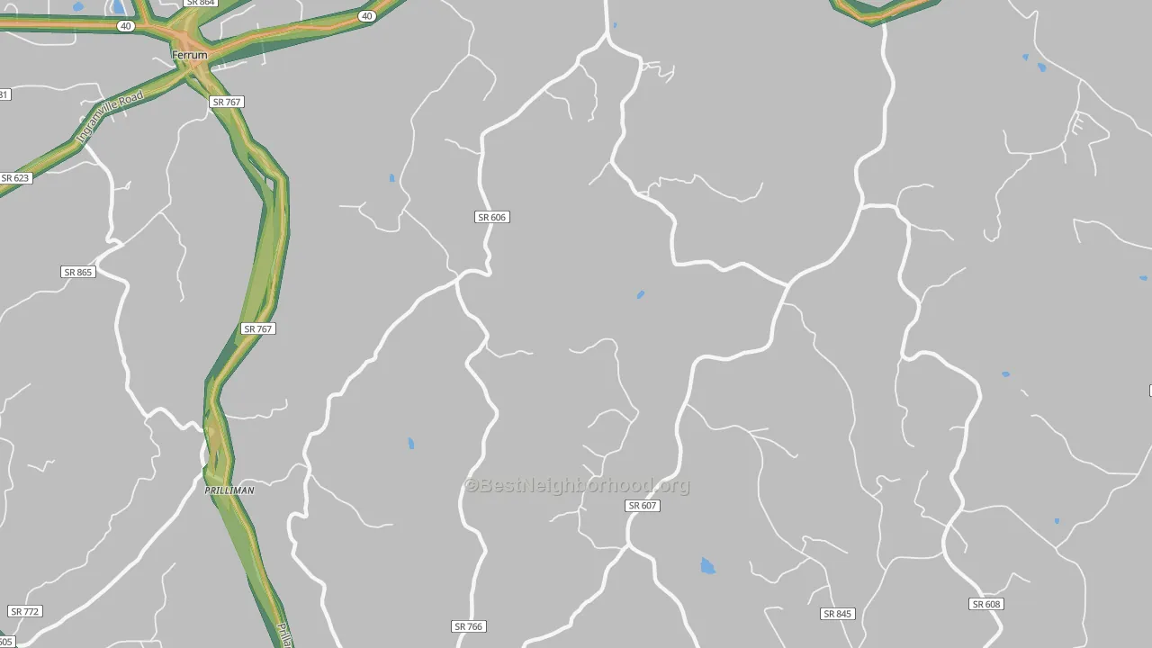 Prilliman, VA Map of Noise Levels in Prilliman