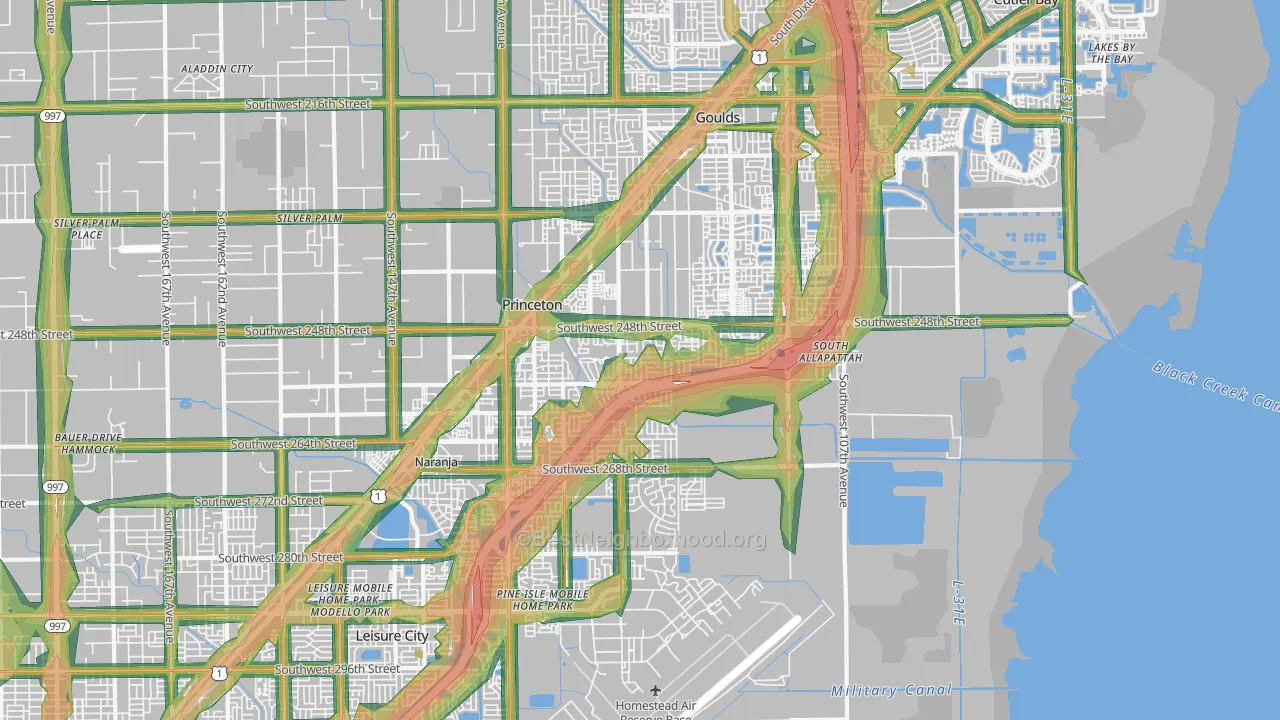 Princeton, FL Map of Noise Levels in Princeton