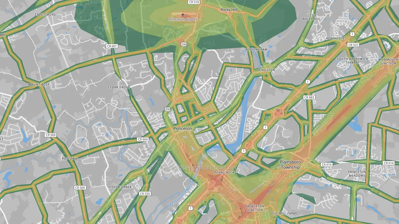 Princeton, NJ Map of Noise Levels in Princeton