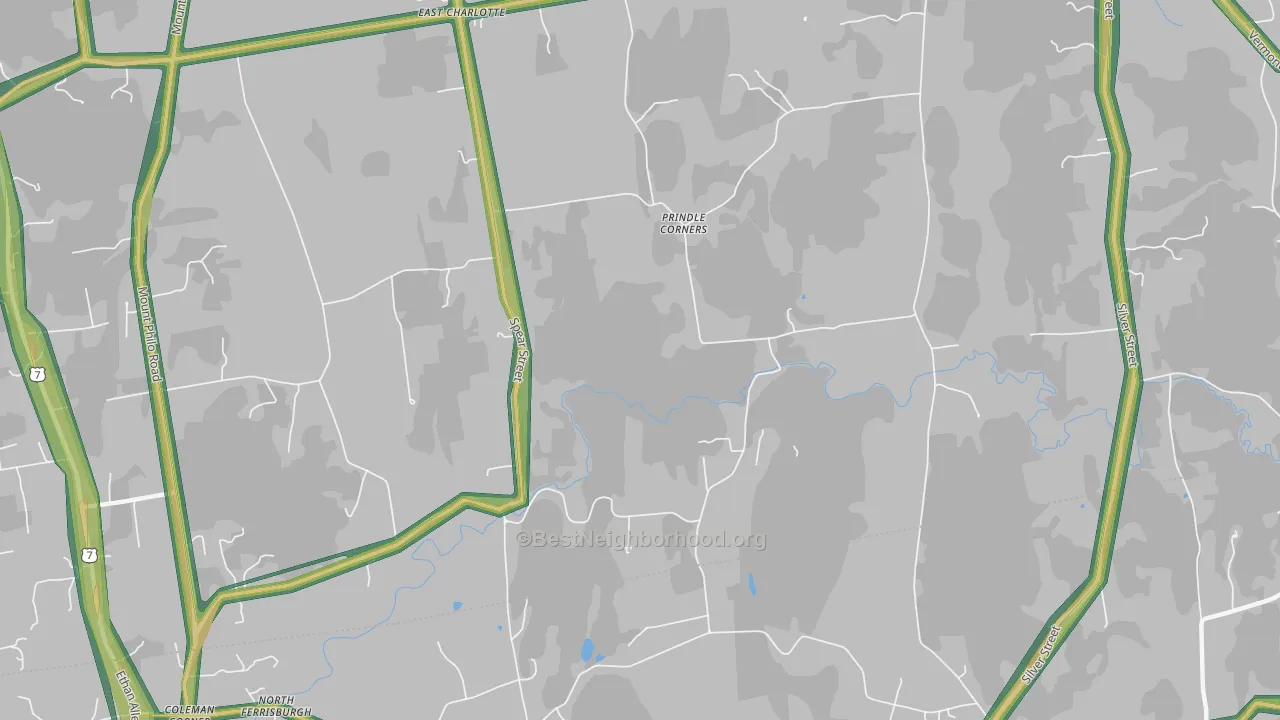 Prindle Corner, VT Map of Noise Levels in Prindle Corner