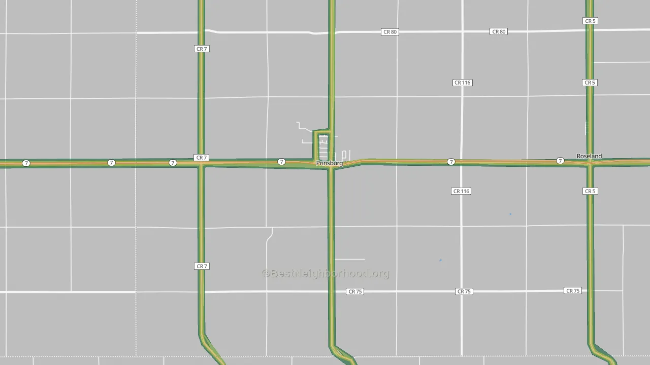 Prinsburg, MN Map of Noise Levels in Prinsburg