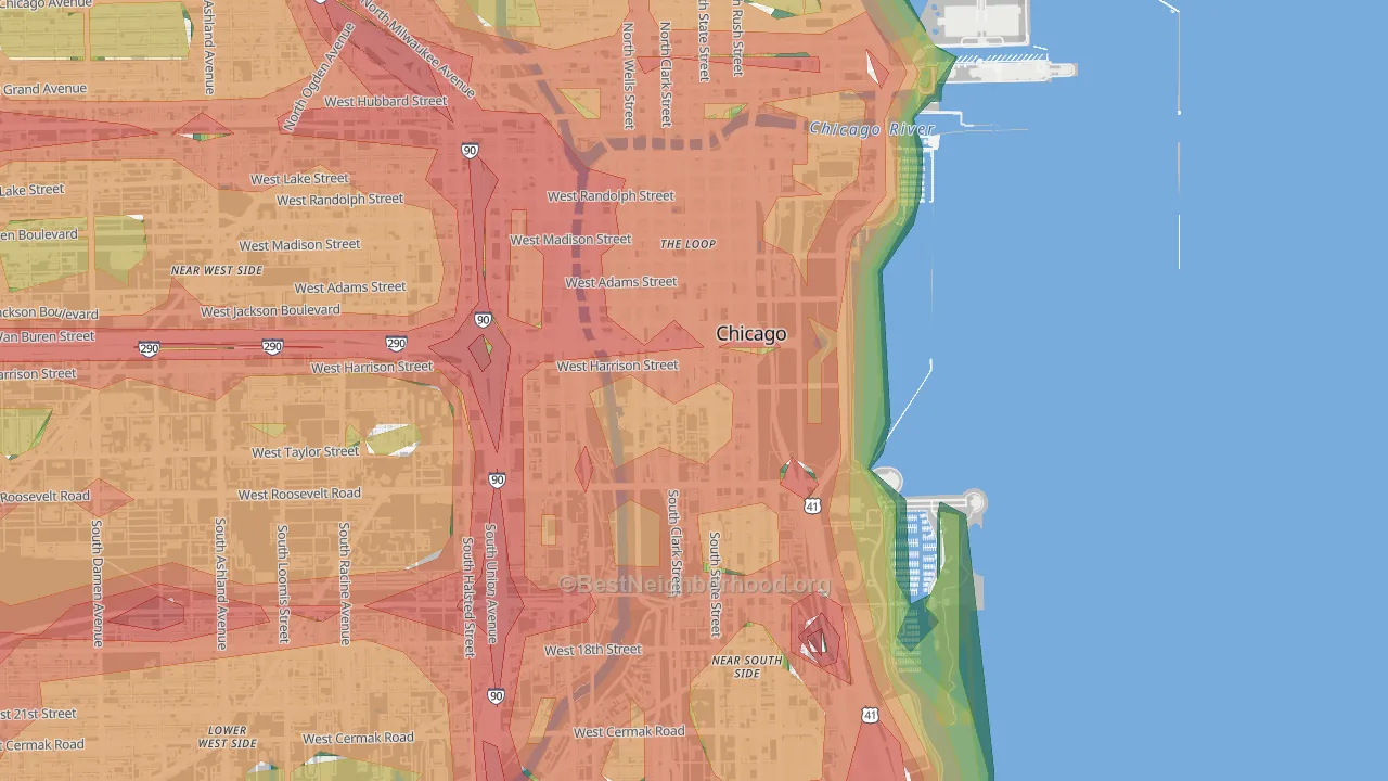 Printers Row, Chicago, IL Map of Noise Levels in Printers Row