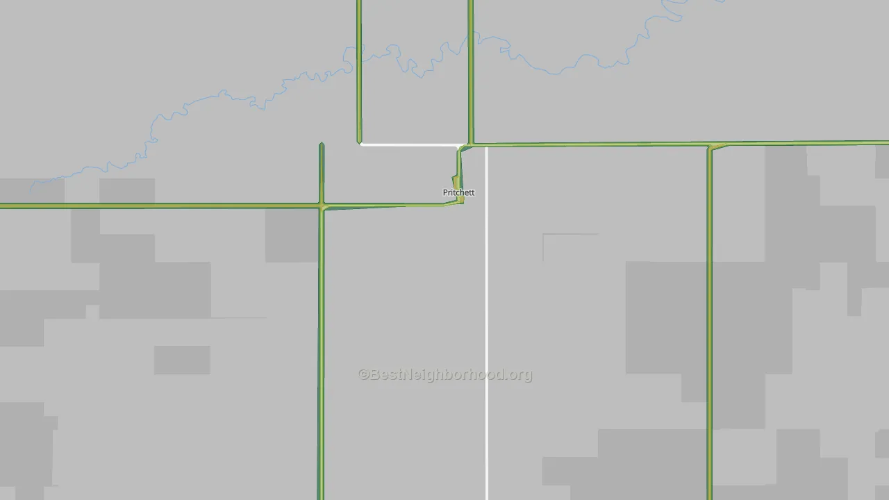 Pritchett, CO Map of Noise Levels in Pritchett