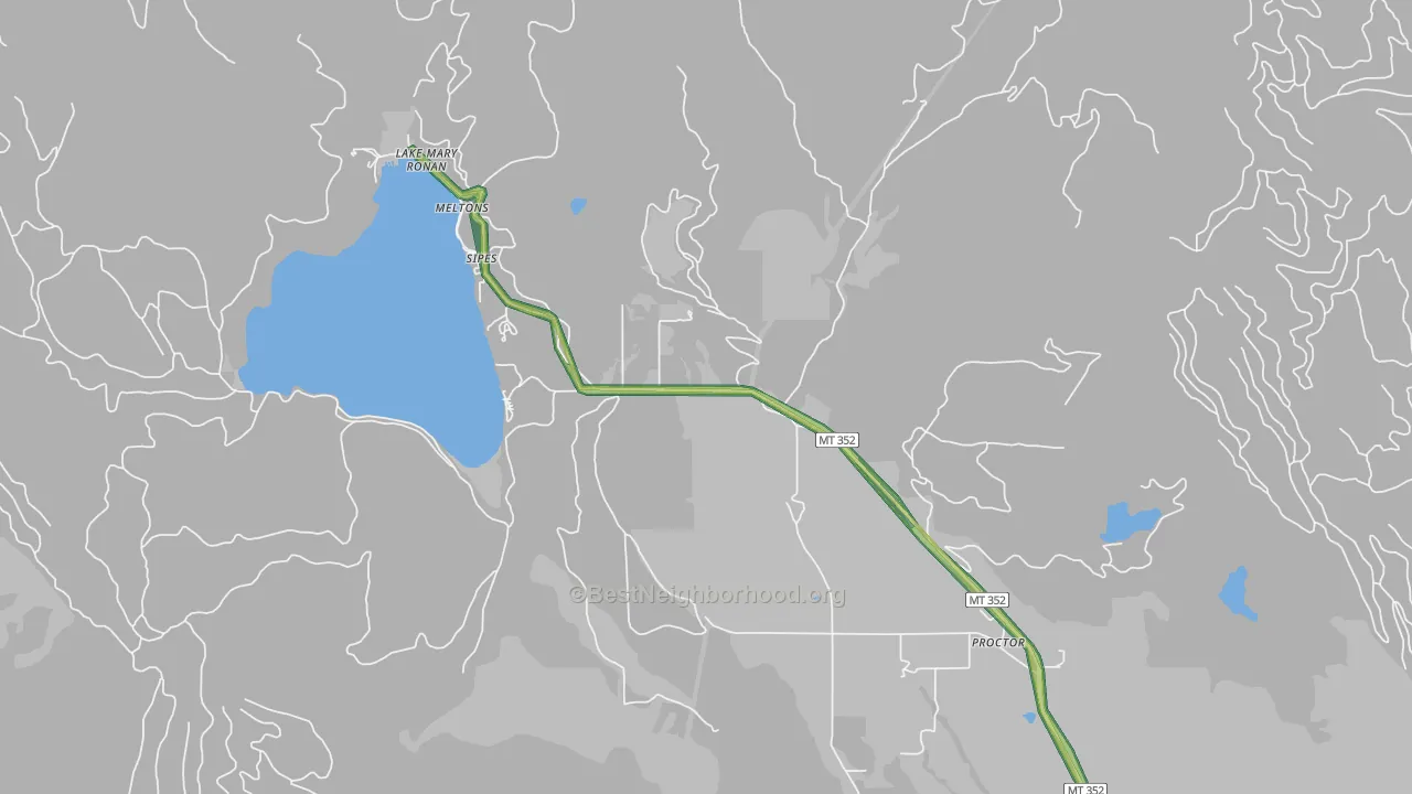 Proctor, MT Map of Noise Levels in Proctor