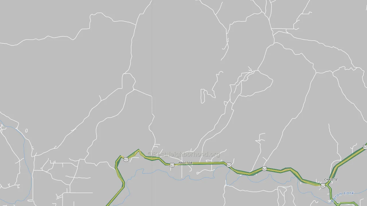 Proctor, OK Map of Noise Levels in Proctor