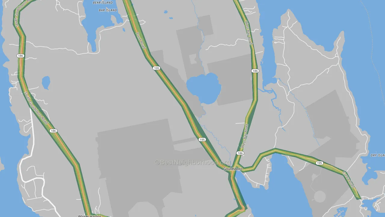 Prospect Harbor, ME Map of Noise Levels in Prospect Harbor