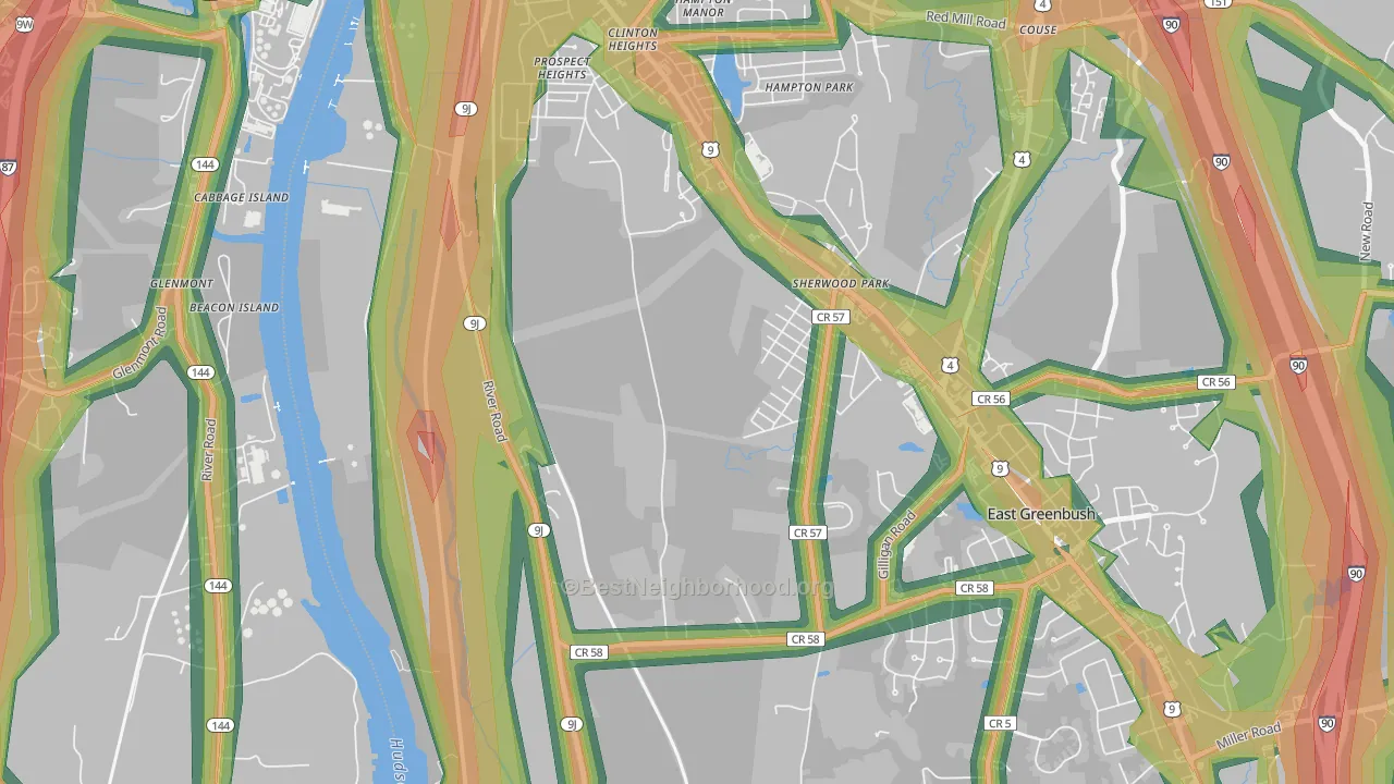 Prospect Heights, NY Map of Noise Levels in Prospect Heights