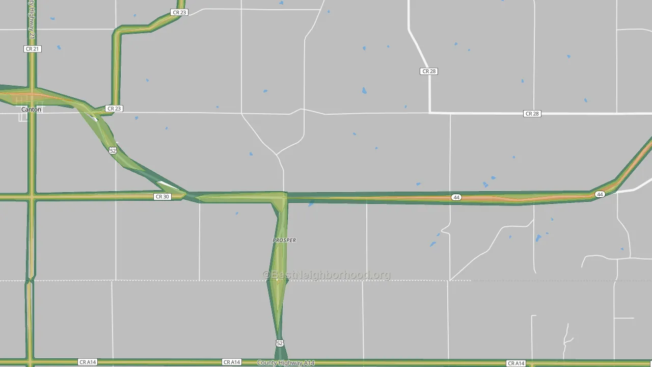 Prosper, MN Map of Noise Levels in Prosper