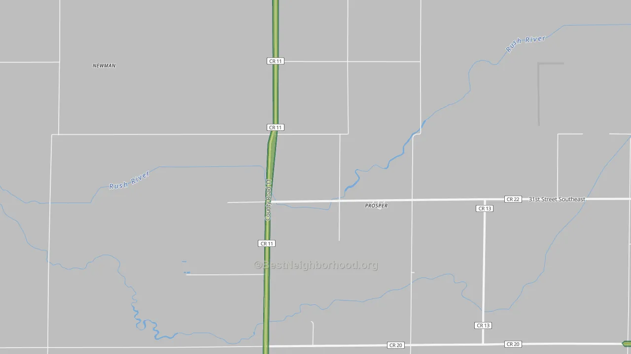 Prosper, ND Map of Noise Levels in Prosper