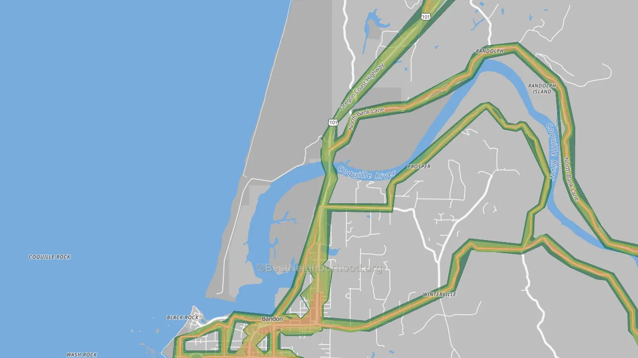 Prosper, OR Map of Noise Levels in Prosper