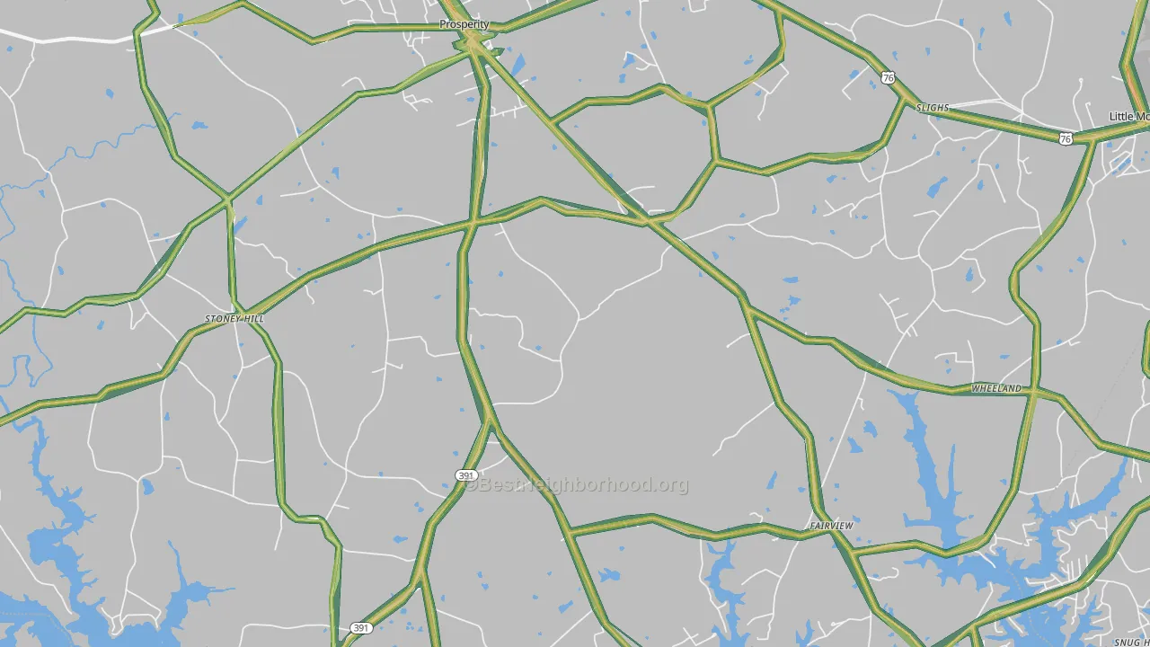Prosperity, SC Map of Noise Levels in Prosperity