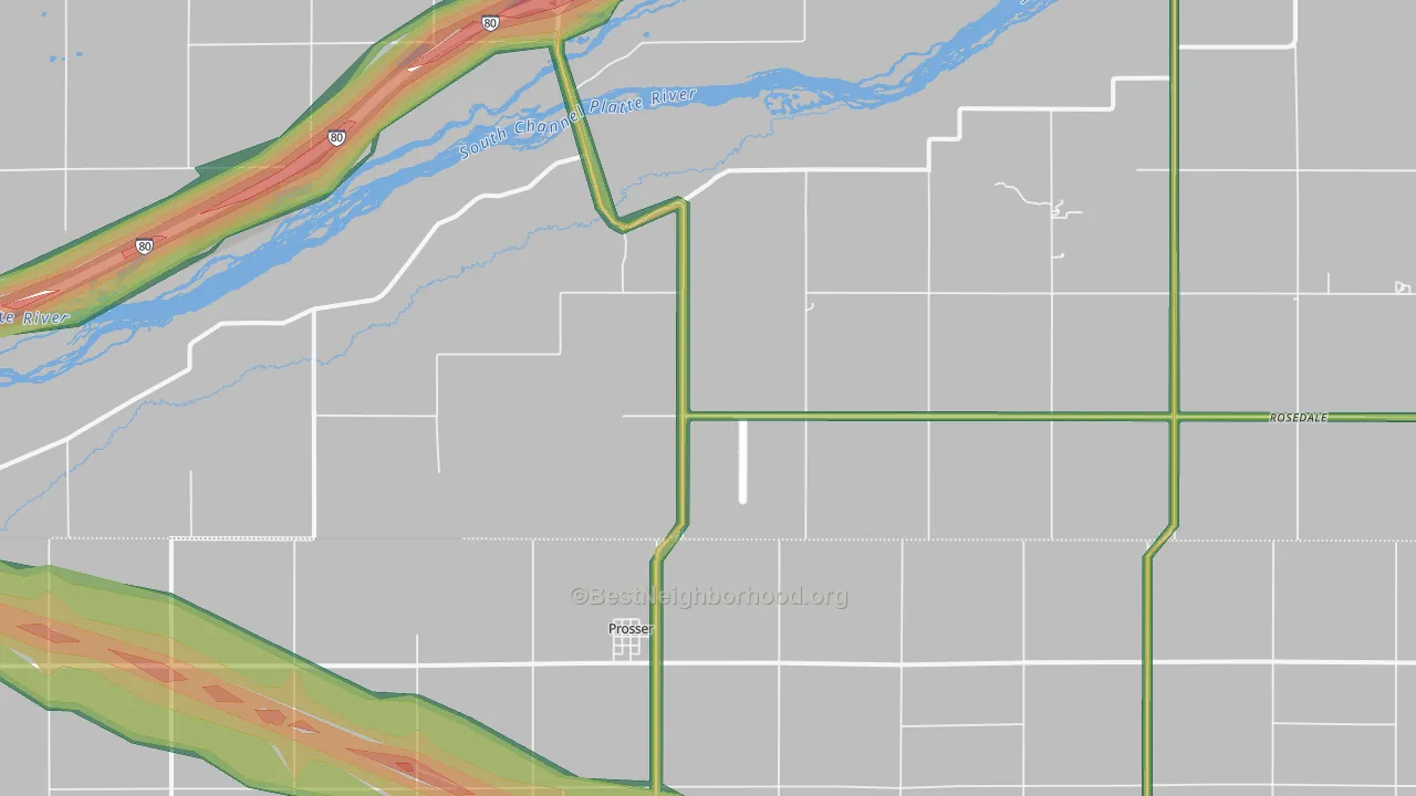 Prosser, NE Map of Noise Levels in Prosser