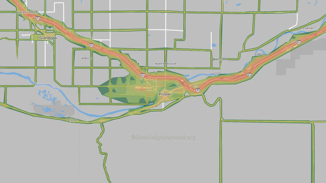 Prosser, WA Map of Noise Levels in Prosser