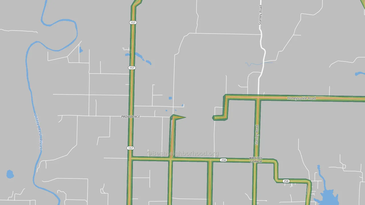 Providence, AR Map of Noise Levels in Providence