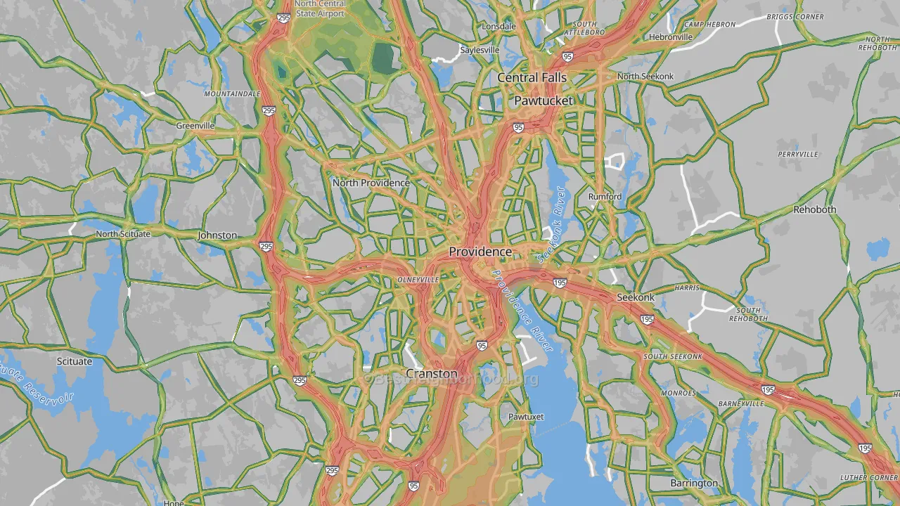 Providence, RI Map of Noise Levels in Providence