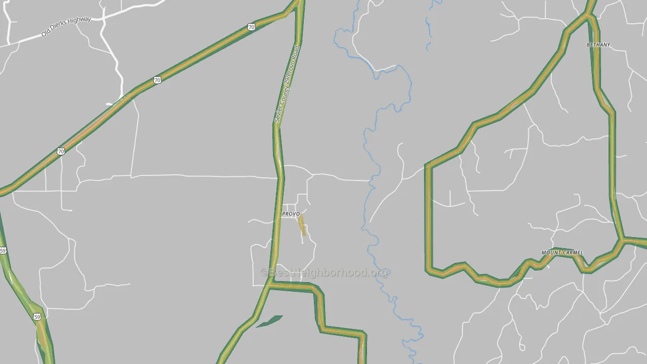 Provo, AR Map of Noise Levels in Provo