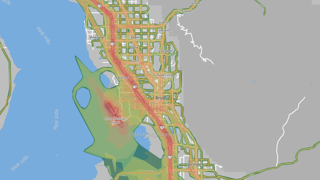 Provo, UT Map of Noise Levels in Provo